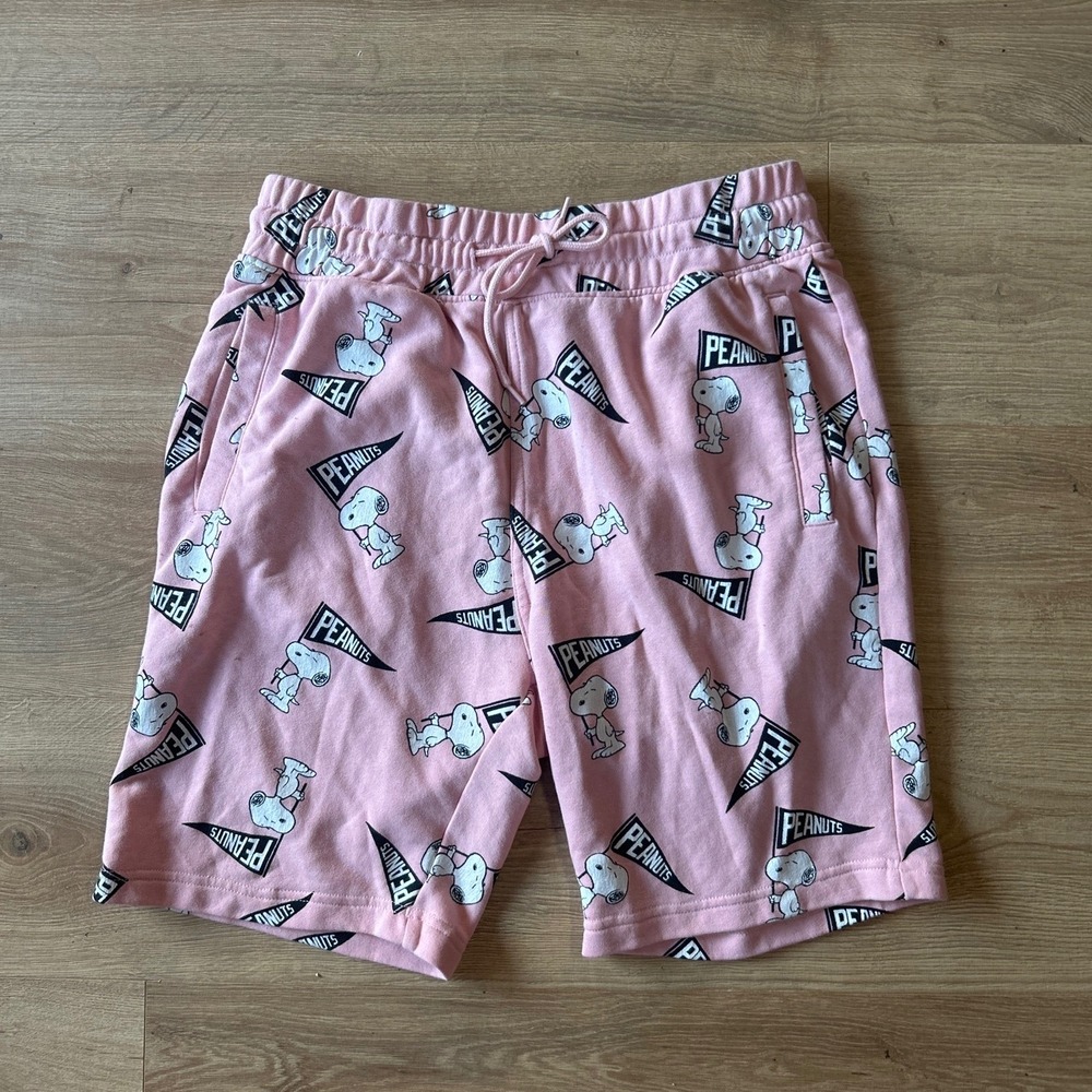 HM Peanuts Snoopy Pink Sweat‎ Shorts Mens Medium